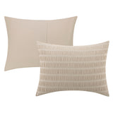 Noriah Ruched Stripe Comforter Set in Stone, Set of 3