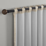 Coppa Leaf Motif Magnetic Closure 100% Blackout Back Tab Curtain Panel in Taupe