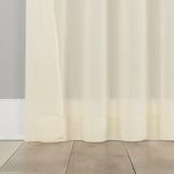 Nahla 100% Cotton Sheer Rod Pocket Curtain Panel in Ivory