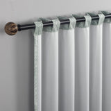 Coppa Leaf Motif Magnetic Closure 100% Blackout Back Tab Curtain Panel in Sage Green