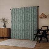 Coppa Leaf Motif Magnetic Closure 100% Blackout Back Tab Curtain Panel in Sage Green