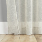 Palo Global Embroidery Semi-Sheer Rod Pocket Curtain Panel in Natural