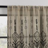 Palo Global Embroidery Semi-Sheer Rod Pocket Curtain Panel in Taupe