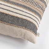 Azzo Multi-Weave Stripe 100% Cotton Decorative Pillow in Coal