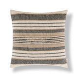 Azzo Multi-Weave Stripe 100% Cotton Decorative Pillow in Coal