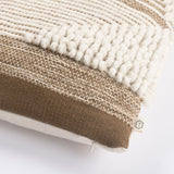Chez Knotted Stripe Cotton Rich Decorative Pillow in Mocha