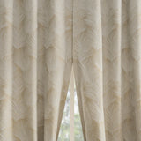 Coppa Leaf Motif Magnetic Closure 100% Blackout Back Tab Curtain Panel in Taupe