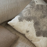 Kanoko Shibori Chevron 100% Cotton Decorative Pillow in Mushroom