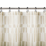 Ediz Geometric Blocks Buttonhole Shower Curtain in Taupe