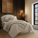 Noriah Ruched Stripe Comforter Set in Stone, Set of 3