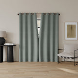 Sarasi Contrast Tweed Magnetic Closure 100% Blackout Grommet Curtain Panel in Mineral