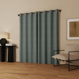 Sarasi Contrast Tweed Magnetic Closure 100% Blackout Grommet Curtain Panel in Mineral