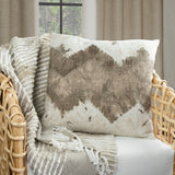 Kanoko Shibori Chevron 100% Cotton Decorative Pillow in Mushroom