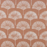 Meru Fan Leaf Block Print Buttonhole Shower Curtain in Dusty Terracotta
