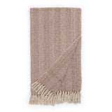 Anella Chevron Stripe Tasseled Cotton Rich Throw in Nutshell