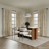 Coppa Leaf Motif Magnetic Closure 100% Blackout Back Tab Curtain Panel in Taupe