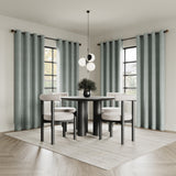 Sarasi Contrast Tweed Magnetic Closure 100% Blackout Grommet Curtain Panel in Mineral