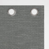 Sarasi Contrast Tweed Magnetic Closure 100% Blackout Grommet Curtain Panel in Coal