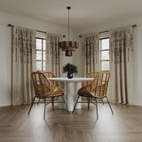 Palo Global Embroidery Semi-Sheer Rod Pocket Curtain Panel in Taupe