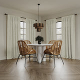 Palo Global Embroidery Semi-Sheer Rod Pocket Curtain Panel in Natural
