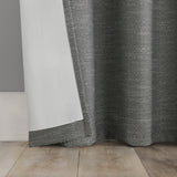 Sarasi Contrast Tweed Magnetic Closure 100% Blackout Grommet Curtain Panel in Coal