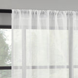 Nahla 100% Cotton Sheer Rod Pocket Curtain Panel in White