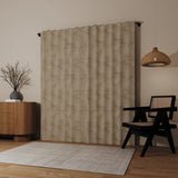 Coppa Leaf Motif Magnetic Closure 100% Blackout Back Tab Curtain Panel in Taupe