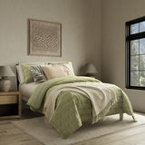 Malone Luxe Channeled Velvet Quilt Set in Sage Green, Set of 3
