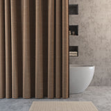 Suhana Contrast Tweed Buttonhole Shower Curtain in Dusty Terracotta
