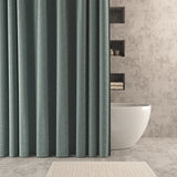 Merrow Puckered Wave Buttonhole Shower Curtain in Mineral
