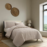 Noriah Ruched Stripe Comforter Set in Stone, Set of 3