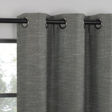 Sarasi Contrast Tweed Magnetic Closure 100% Blackout Grommet Curtain Panel in Coal