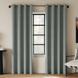 Sarasi Contrast Tweed Magnetic Closure 100% Blackout Grommet Curtain Panel in Mineral