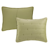 Malone Luxe Channeled Velvet Quilt Set in Sage Green, Set of 3