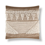 Chez Knotted Stripe Cotton Rich Decorative Pillow in Mocha