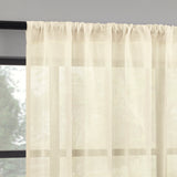 Nahla 100% Cotton Sheer Rod Pocket Curtain Panel in Ivory