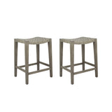 Javi Rattan and Mahogany Counterstool (Set of 2)