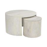 Cyrus Round Storage Coffee Table and Nesting Stool