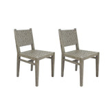 Javi Rattan and Mahogany Dining Chair (Set of 2)