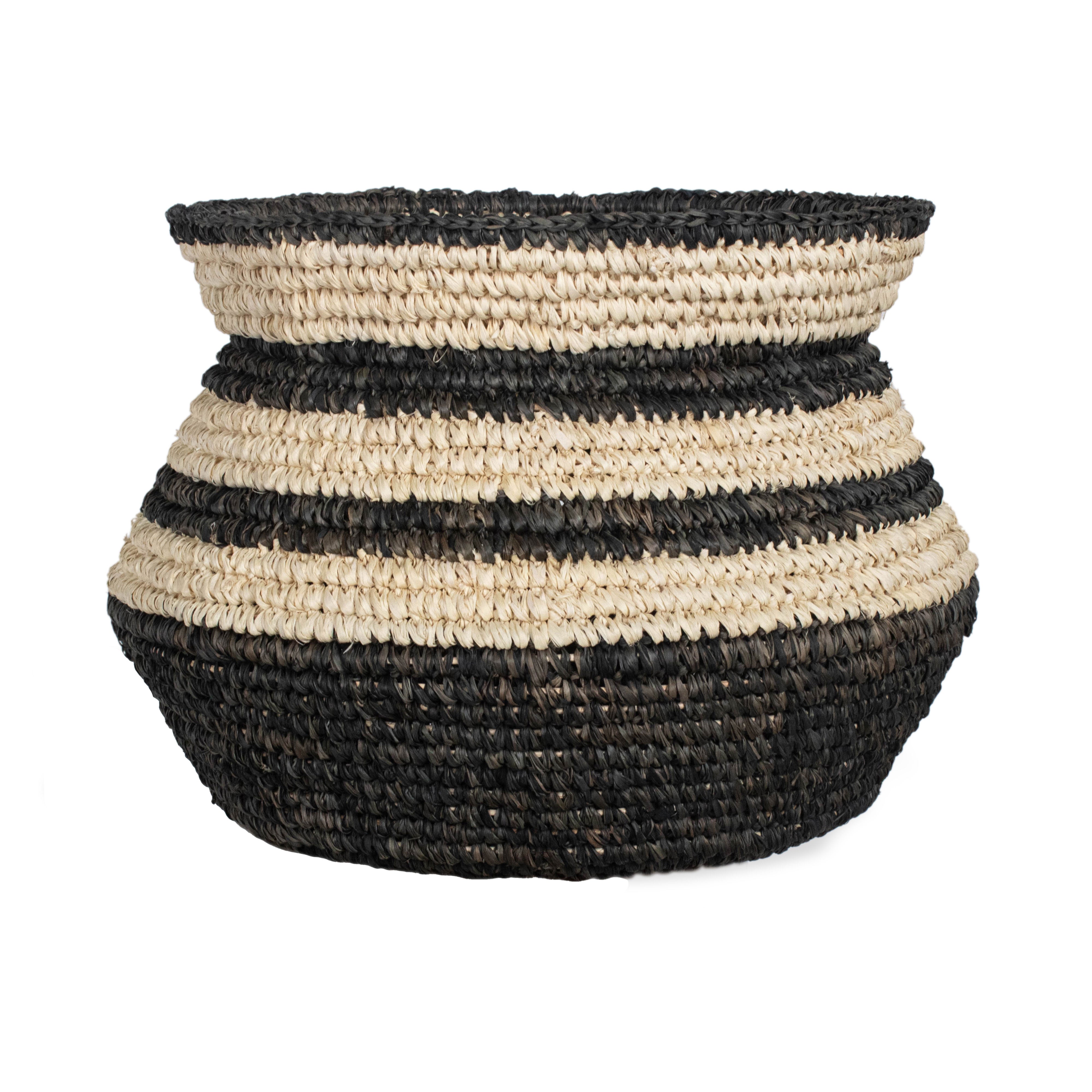 Indigo Woven Seagrass Storage Basket