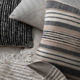 Remel Abstract Cotton Rich Decorative Pillow in Black