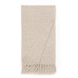 Olema Loose Weave Tasseled Linen Blend Throw in Cream