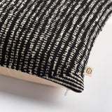 Remel Abstract Cotton Rich Decorative Pillow in Black