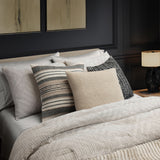 Remel Abstract Cotton Rich Decorative Pillow in Black
