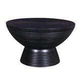 Ring Carved Solid Wood Black Coffee Table