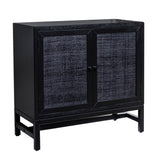 Raffia Paneled 2 Door Storage Cabinet