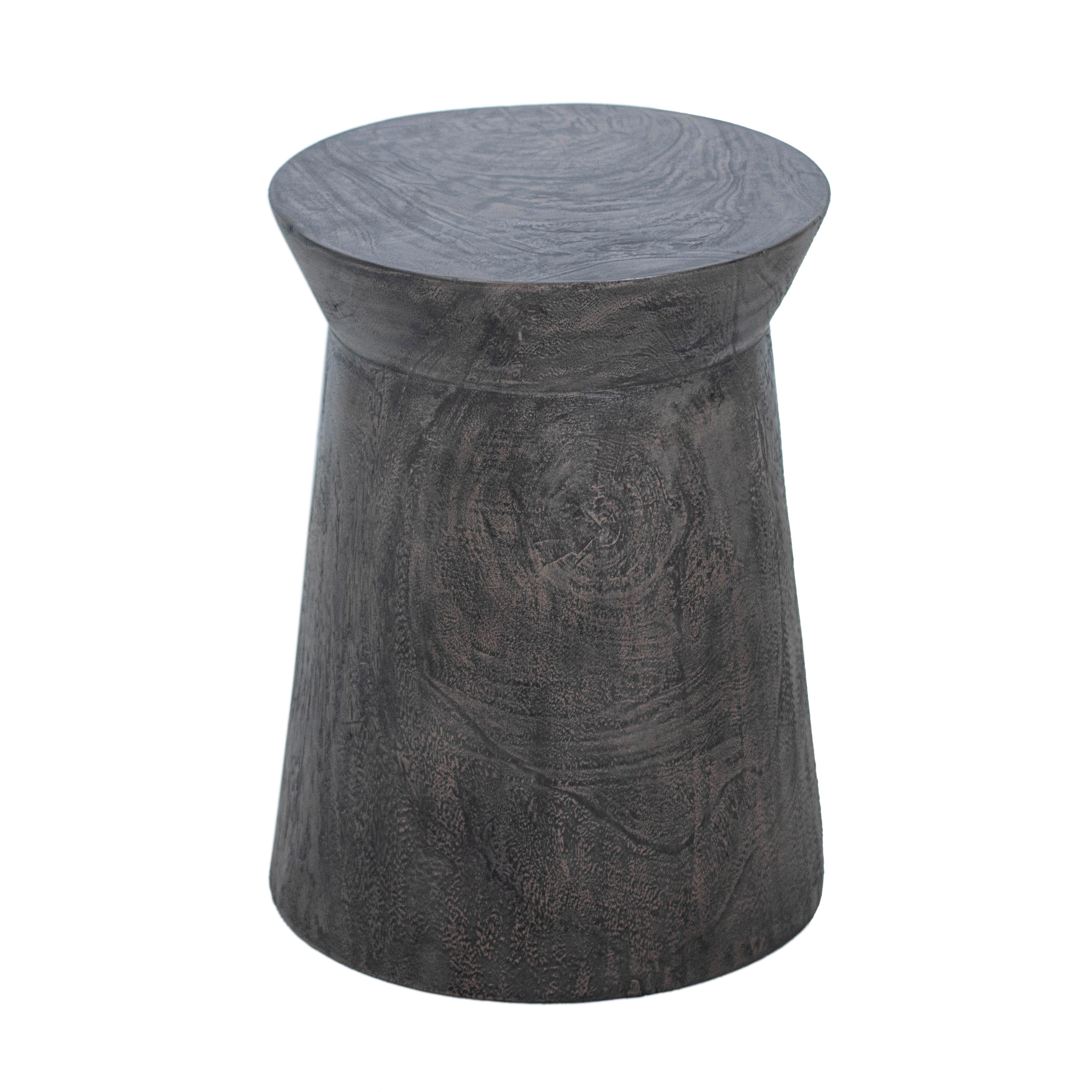 Tapered Solid Wood Round Pedestal Side Table