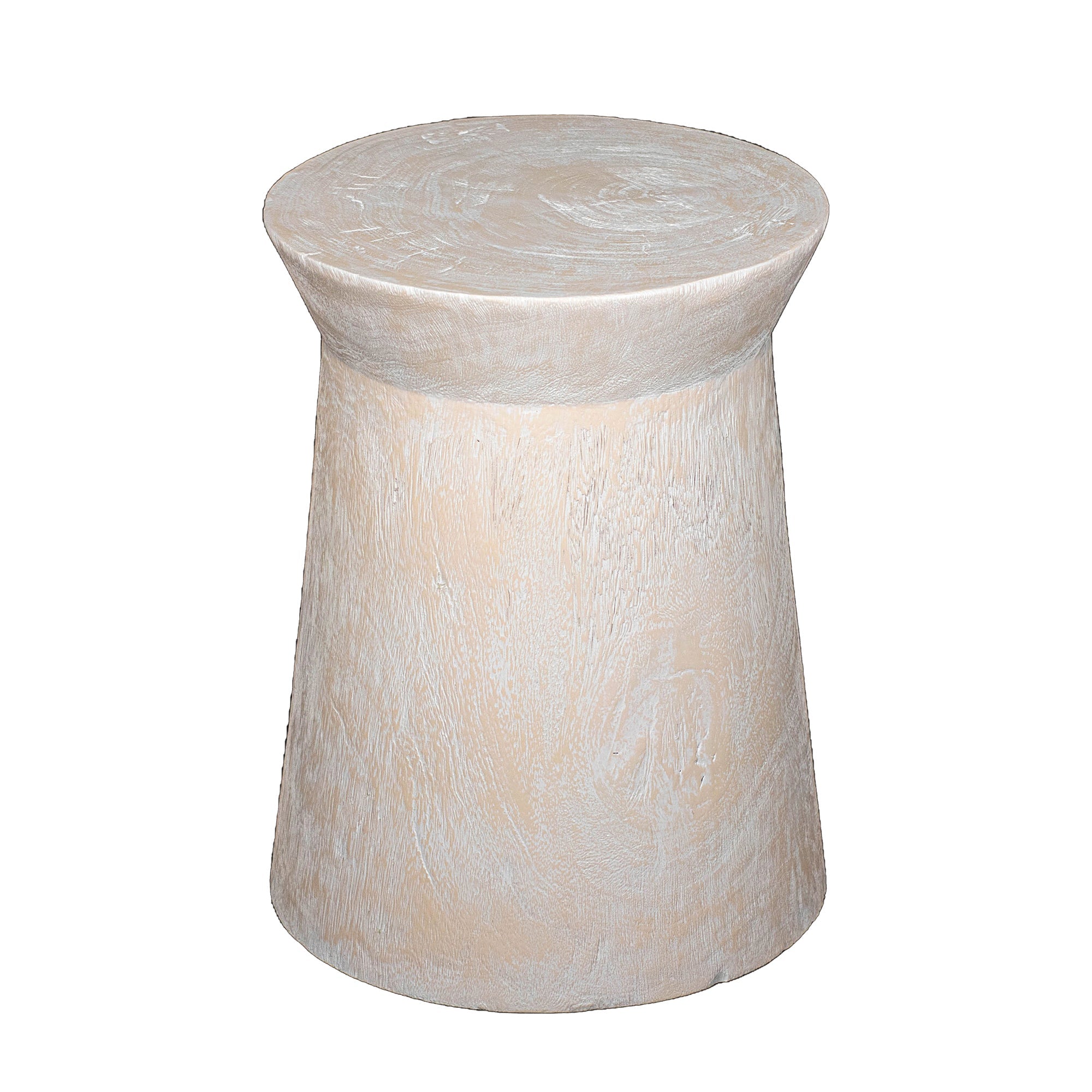 Tapered Solid Wood Round Pedestal Side Table